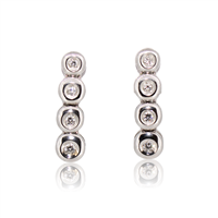 Orecchini pendenti fantasia in oro bianco 18 kt con diamanti naturali G VS – Donna – 0.31 ct totali – 5.10 g - IP.OK18B/9D